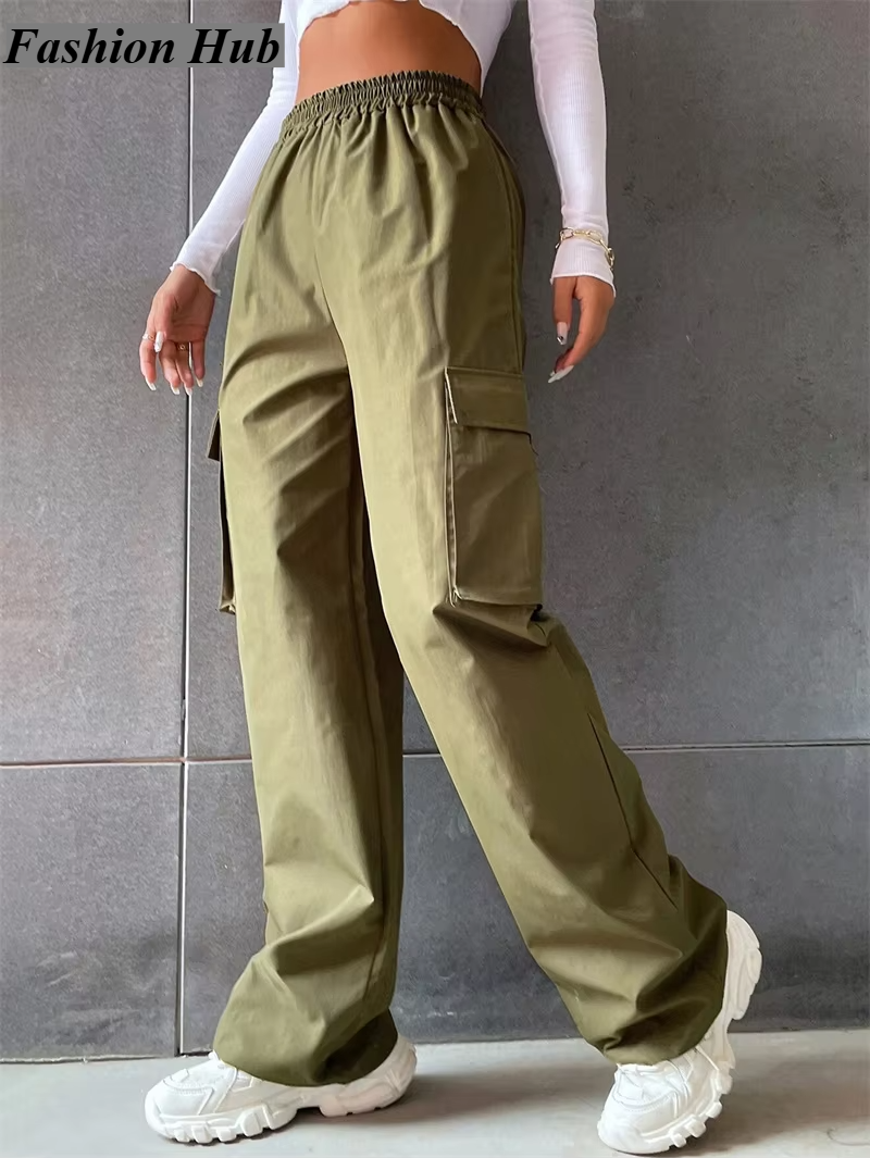Cargo Pants Oversized Pocket High Waist Baggy Pant