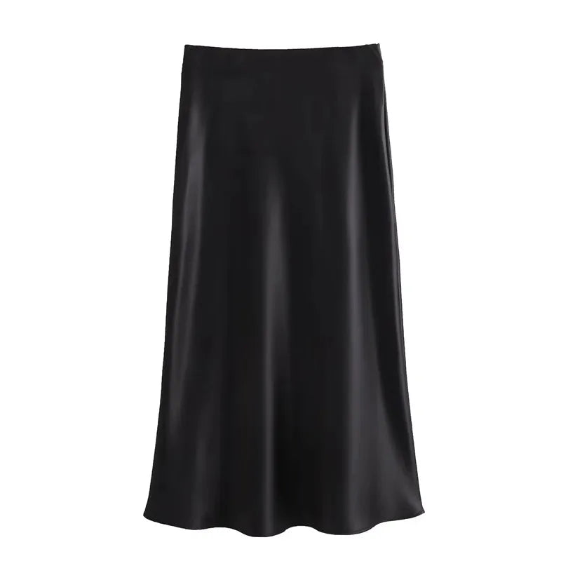 Satin Skirt Women High Waist Long Skirts For Women