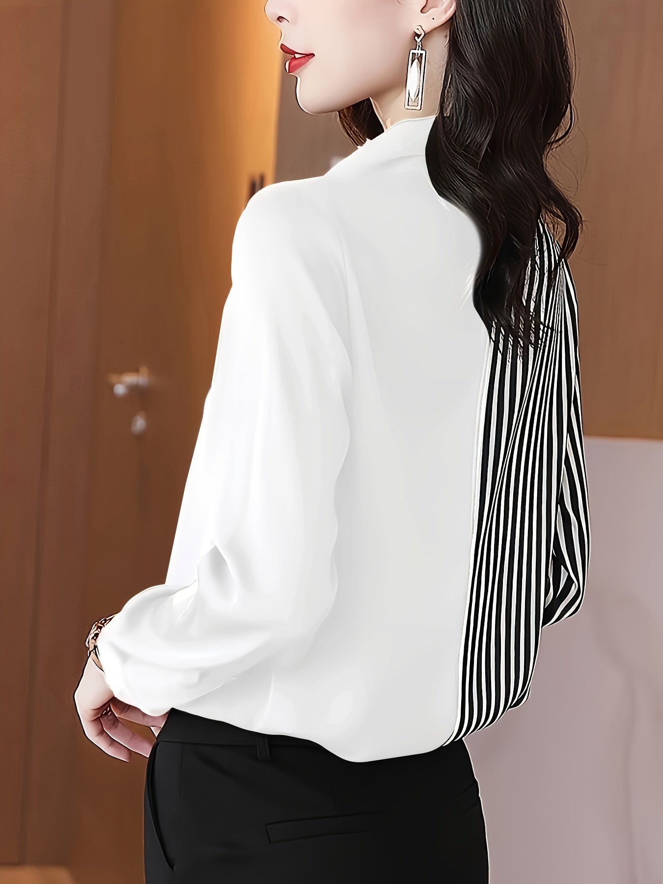 Stripe Print Button Front Shirt