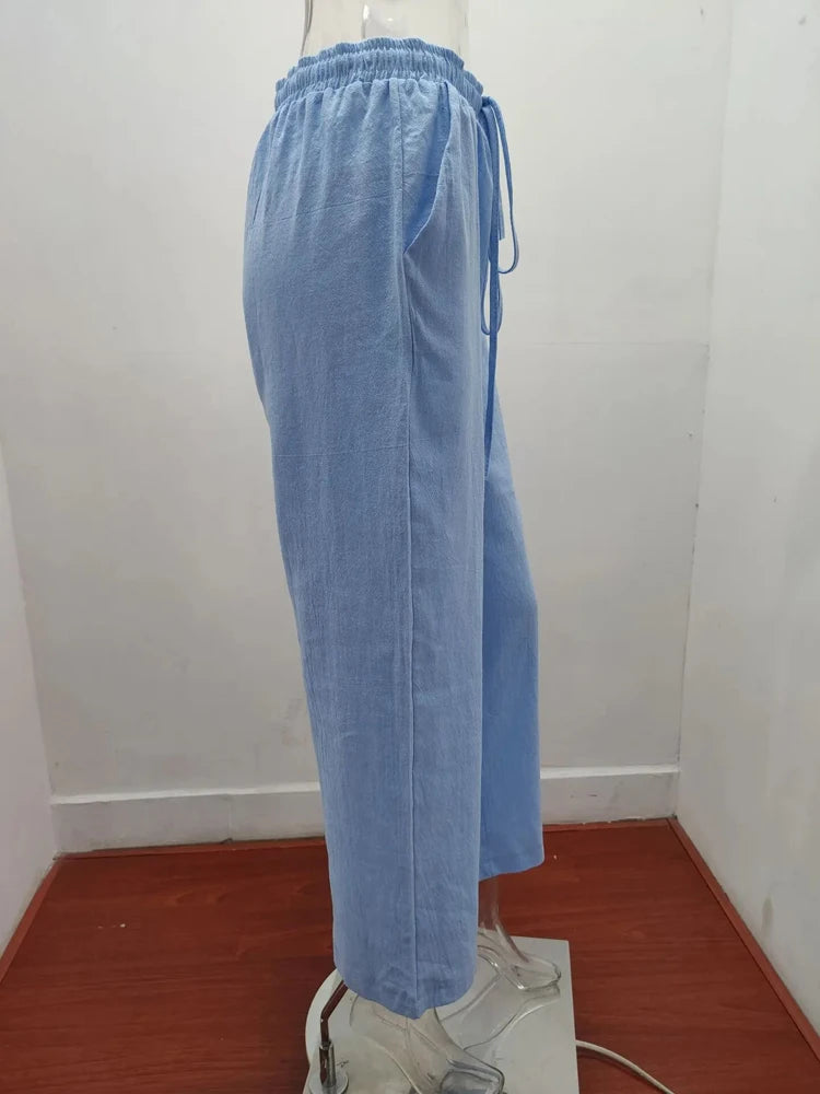 Summer and Autumn Women Cotton Linen Pants