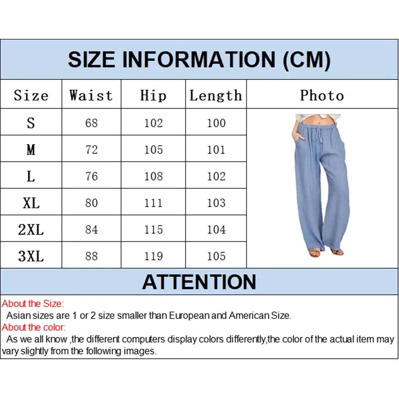 Summer and Autumn Women Cotton Linen Pants