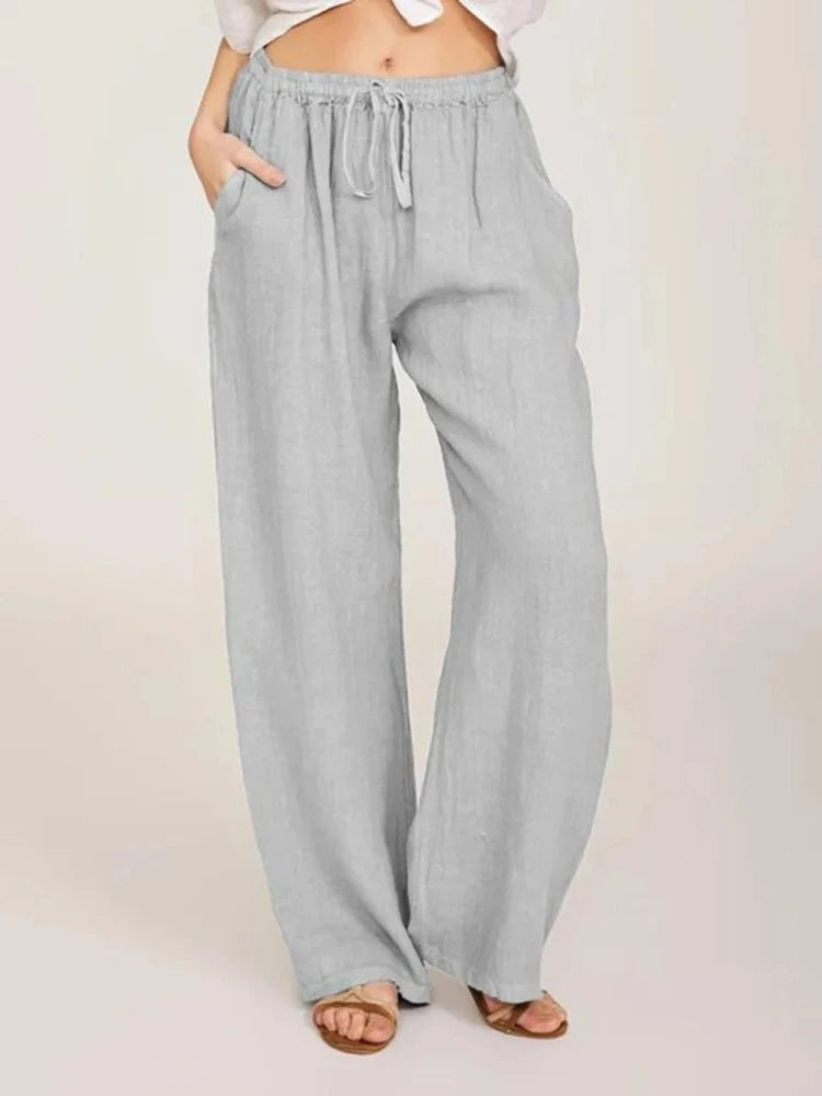 Summer and Autumn Women Cotton Linen Pants