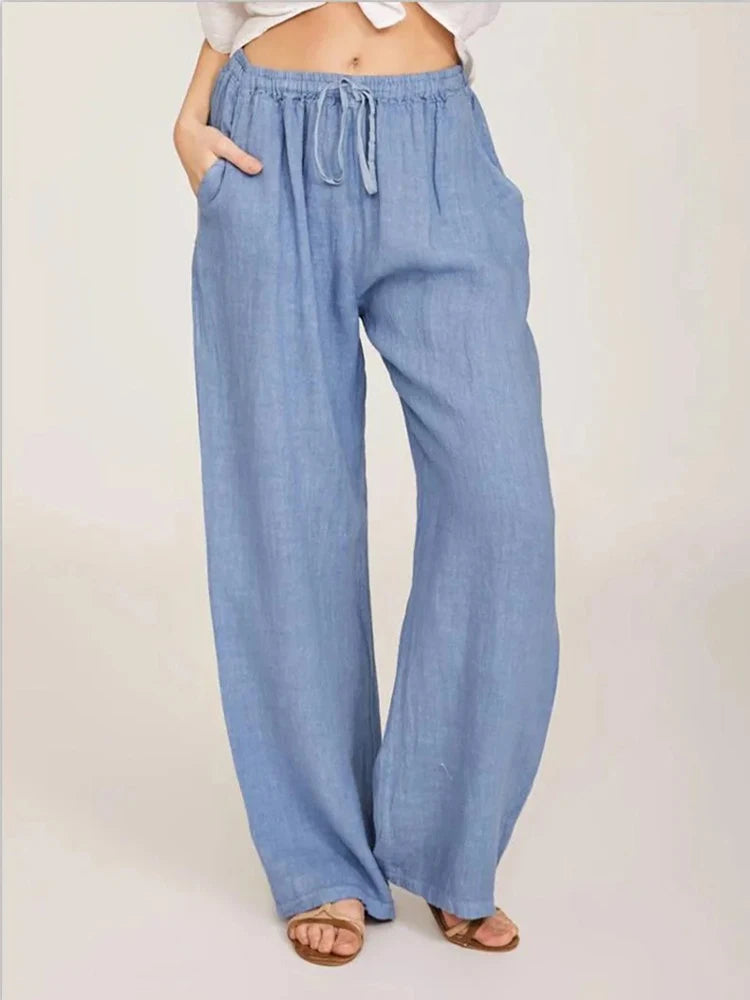 Summer and Autumn Women Cotton Linen Pants
