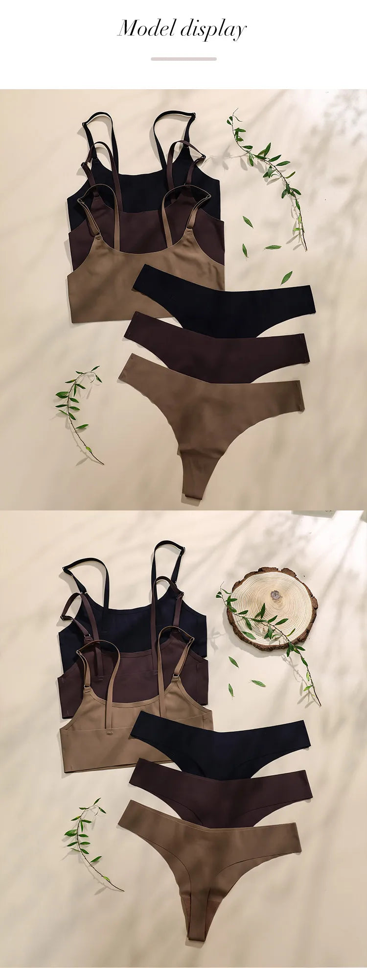 Ice Silk Seamless  Underwear Set