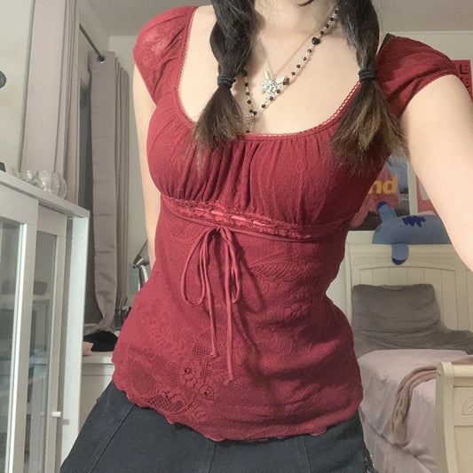 Elegant Lady Square Collar Top