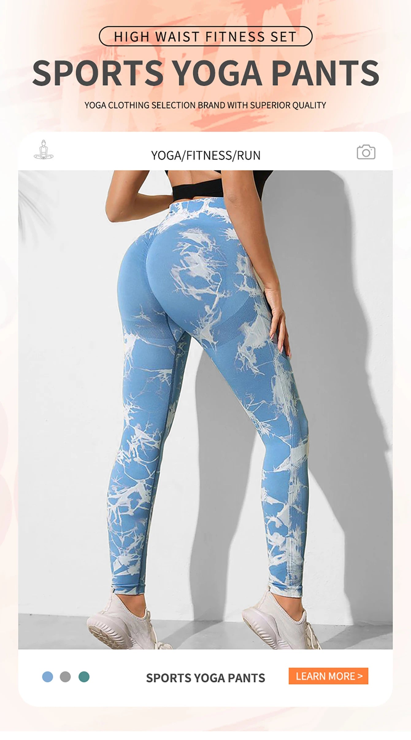 Tie Dye Yoga Pants  Women Seamless High Waist