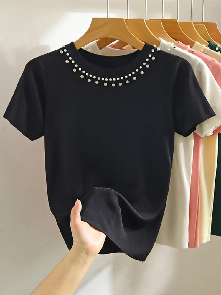 Knitted T-shirt Women Top