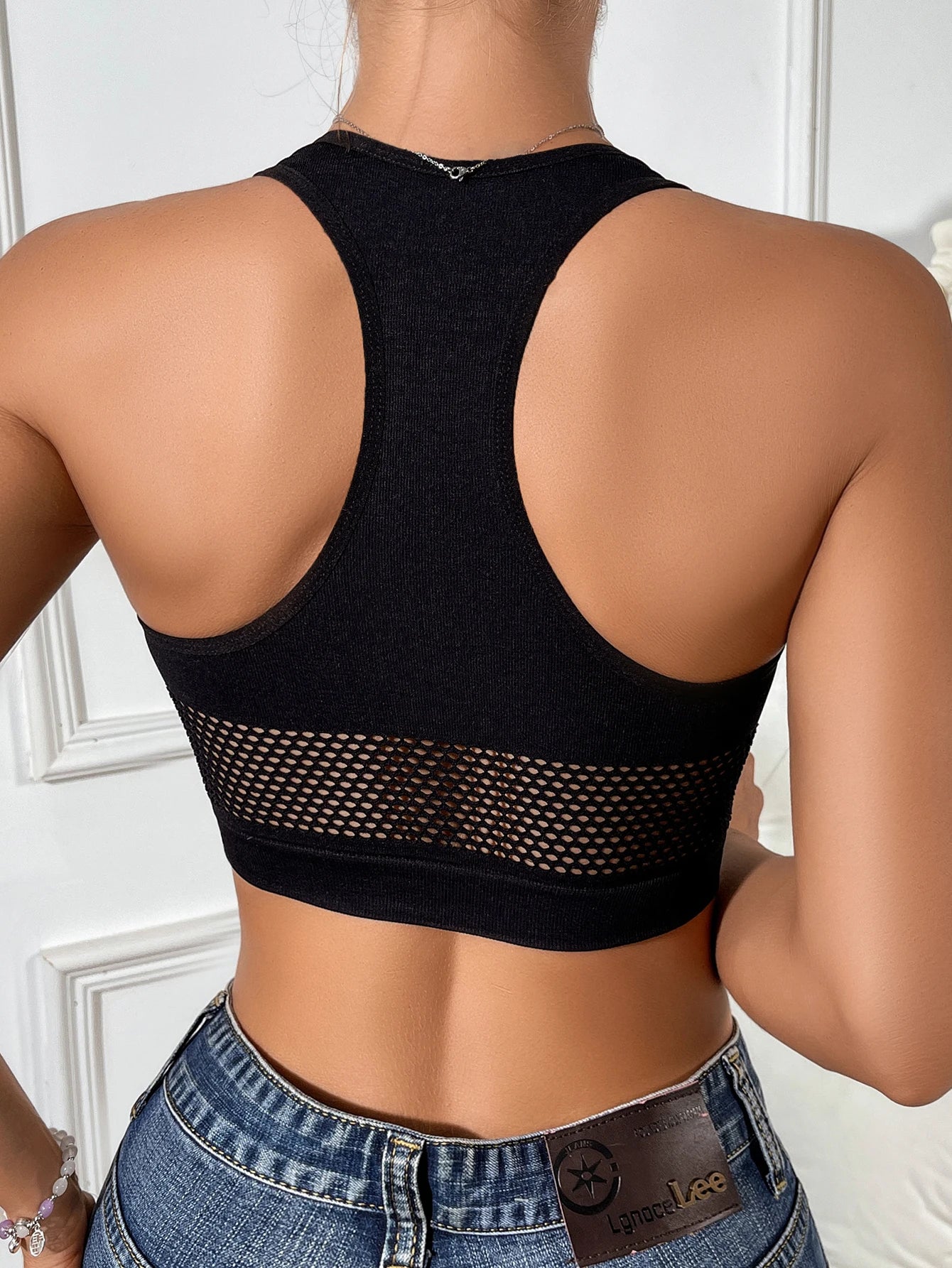 Sexy Tank Tops Fishnet Off Shoulder Crop Top