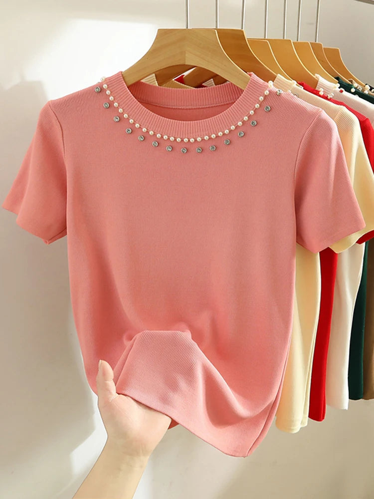 Knitted T-shirt Women Top