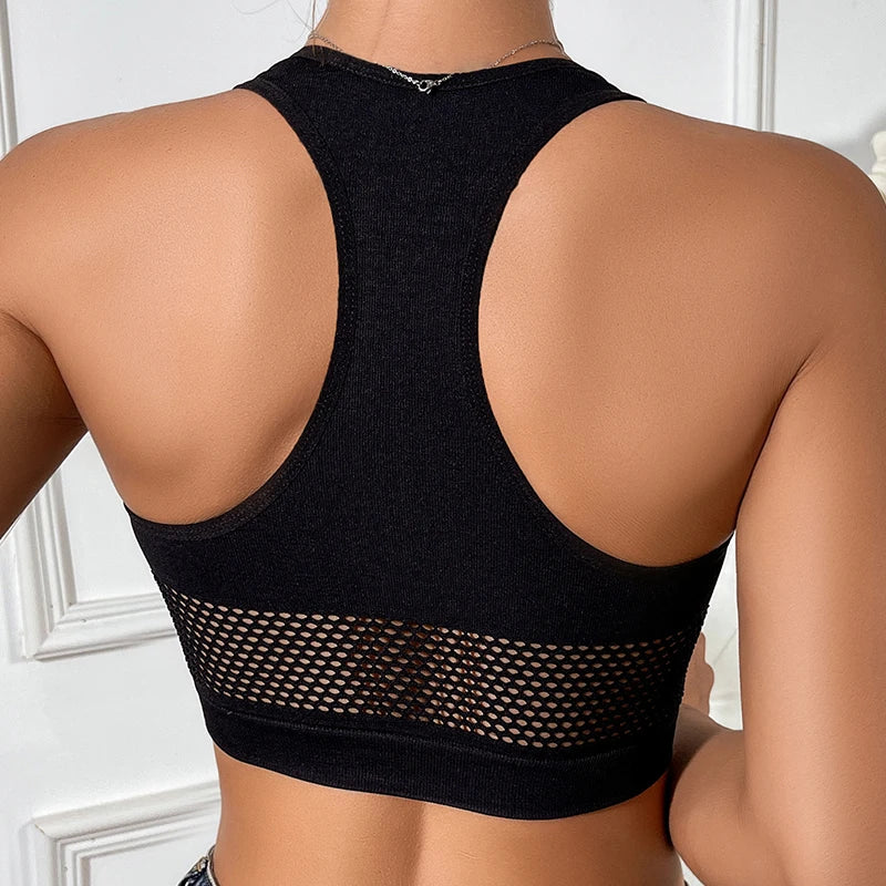 Sexy Tank Tops Fishnet Off Shoulder Crop Top