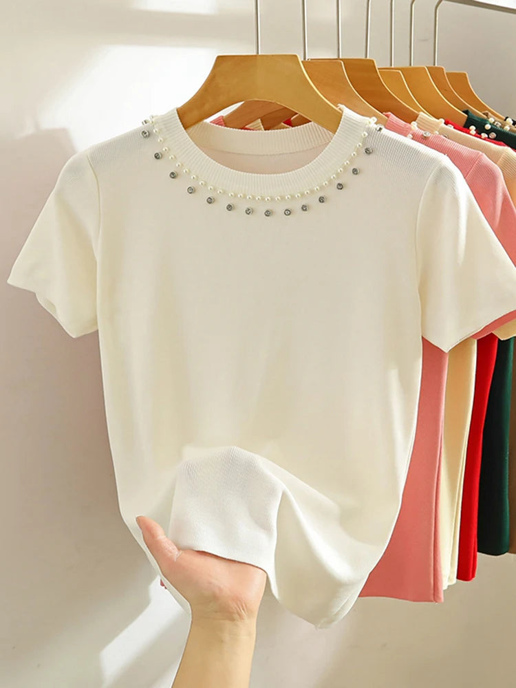 Knitted T-shirt Women Top