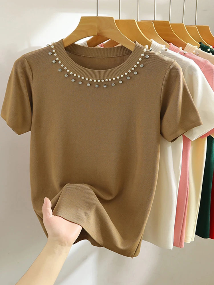 Knitted T-shirt Women Top