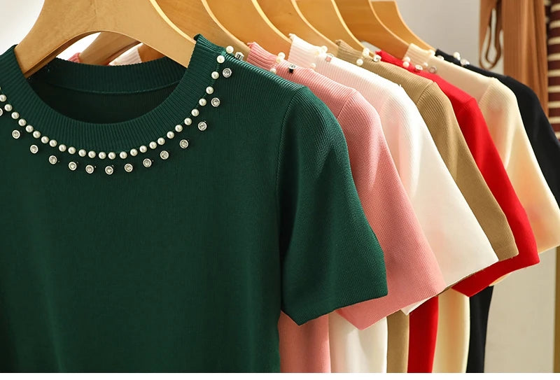 Knitted T-shirt Women Top
