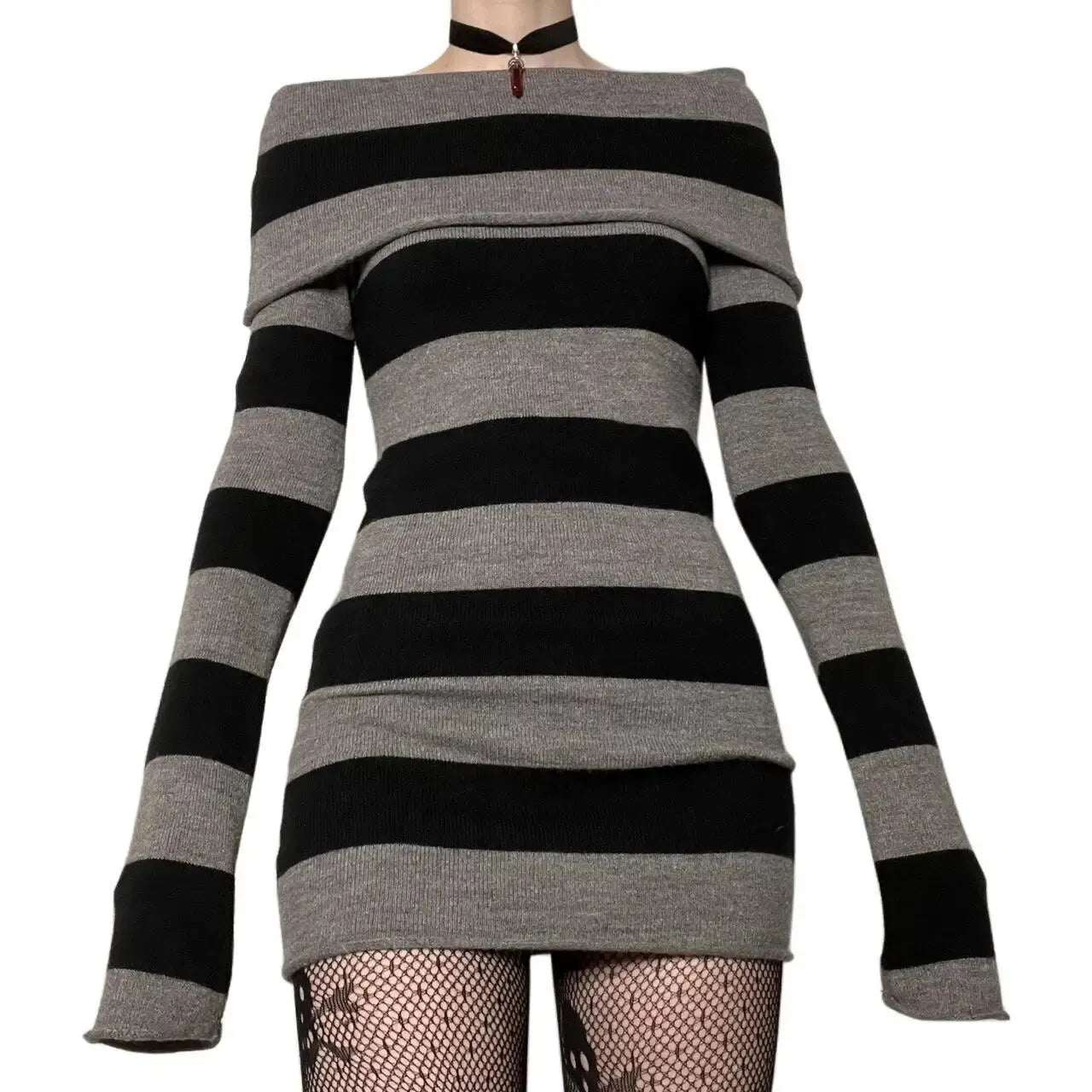 Women Striped Mini Bodycon Dress