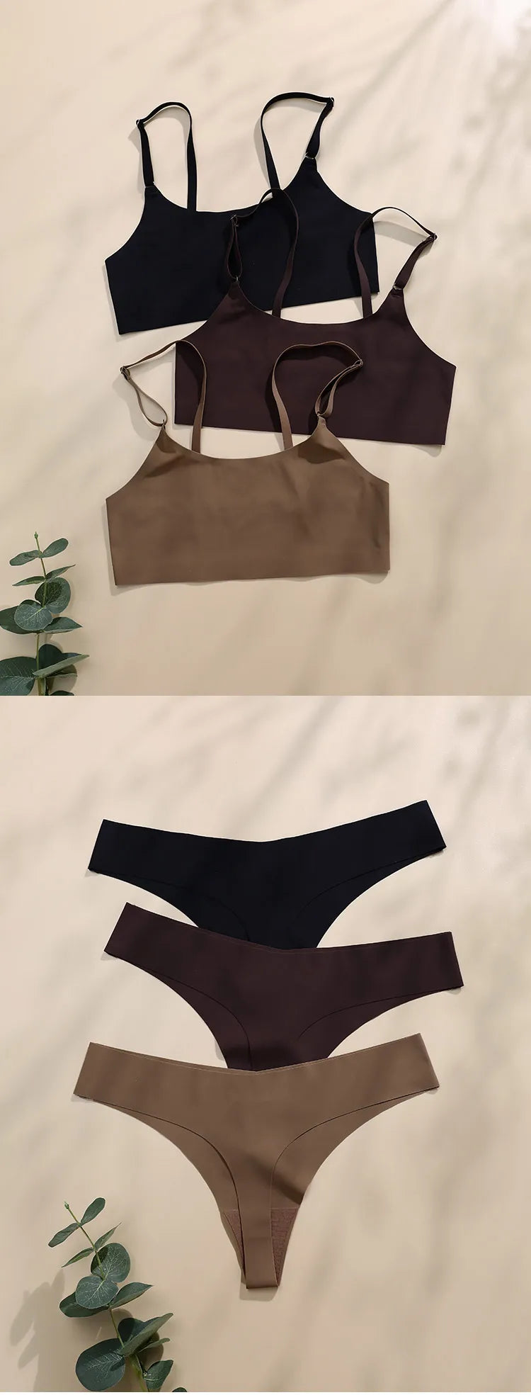 Ice Silk Seamless  Underwear Set
