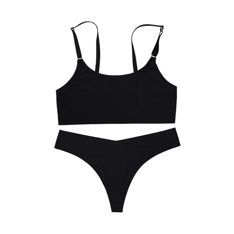 Ice Silk Seamless  Underwear Set