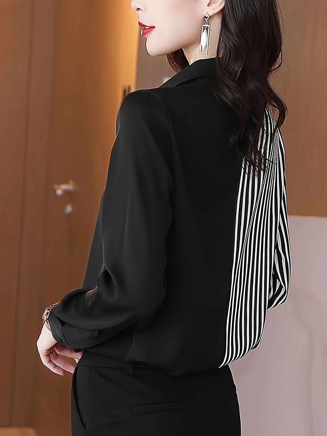 Stripe Print Button Front Shirt